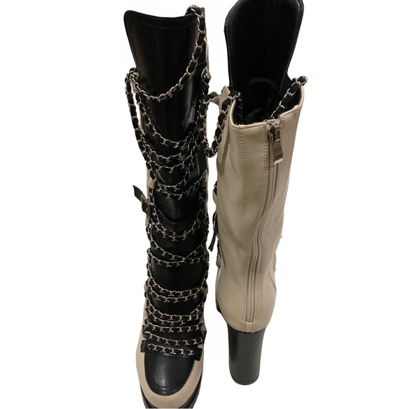 Azalea Wang Black & Bone Can’t Touch This Chunky Boots Size 7.5 - Picture 4 of 7